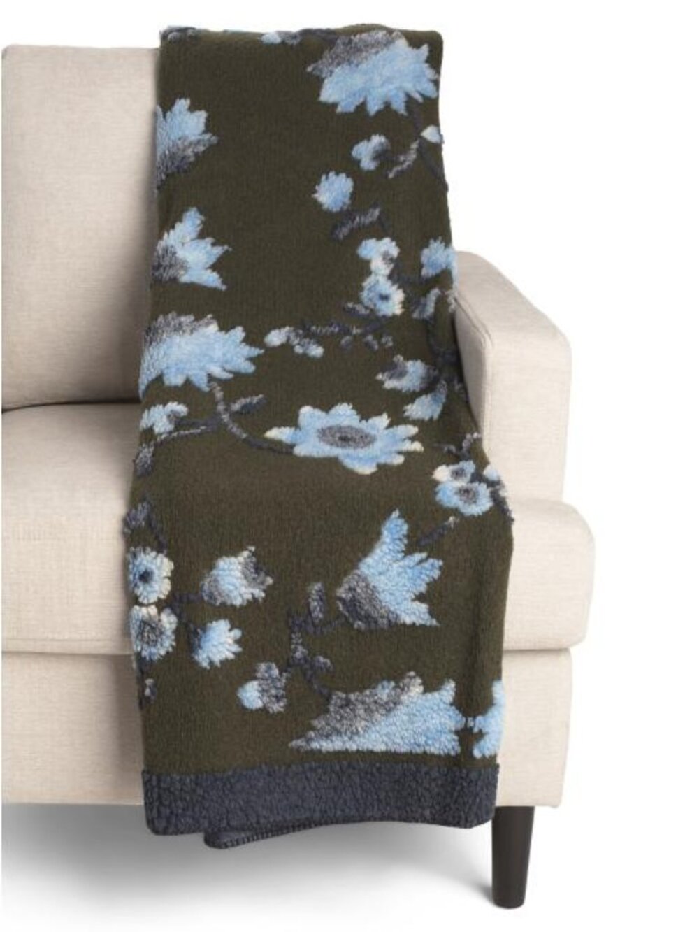 TOSCANO Made In Italy Boiled Wool Blend Floral Throw